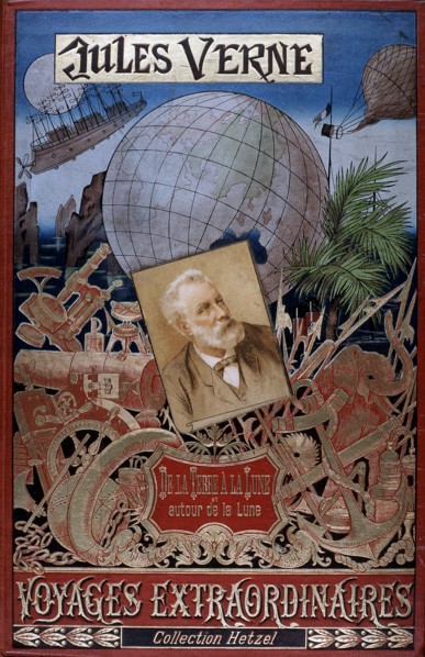 Cover of De la Terre a la Lune and Autour de la Lune, by Jules Verne, c1896. Artist: Unknown