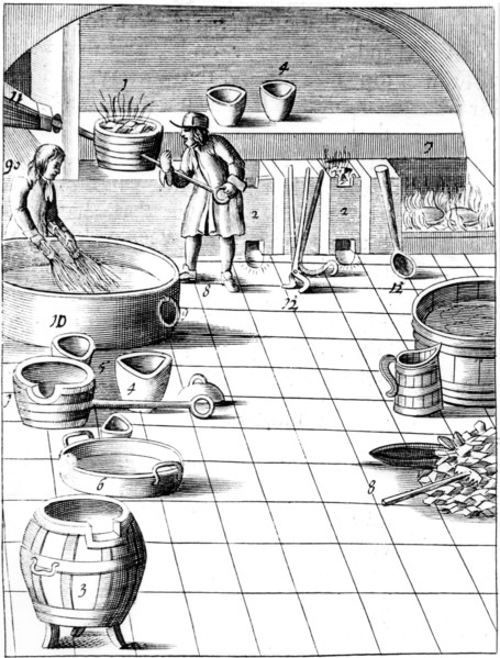 Preparation of copper and silver to be alloyed for production of coins, 1683. Artist: Unknown
