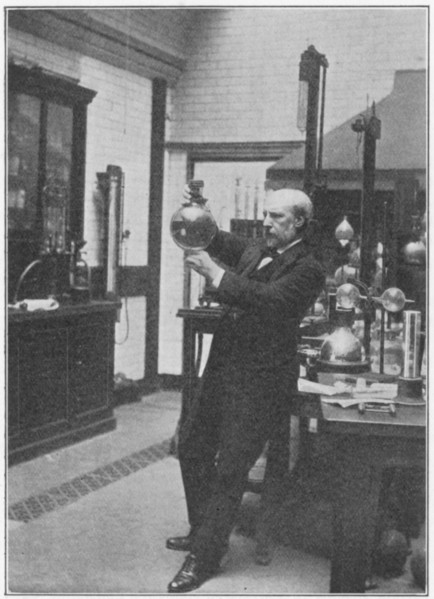 James Dewar, Scottish chemist and physicist in his laboratory, c1890. Artist: Unknown