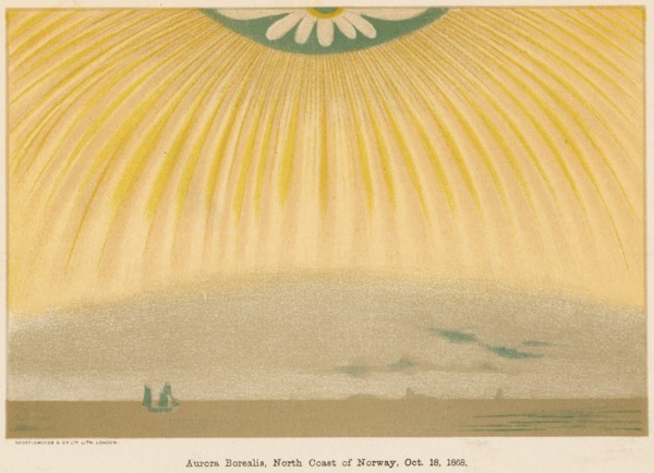 Aurora Borealis or Northern Lights observed from northern Norway, 10 October 1868, (1906). Artist: Unknown