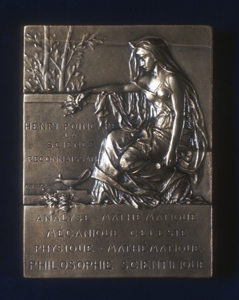Plaquette commemorating the death of Henri Poincare, French mathematician, 1912. Artist: Unknown