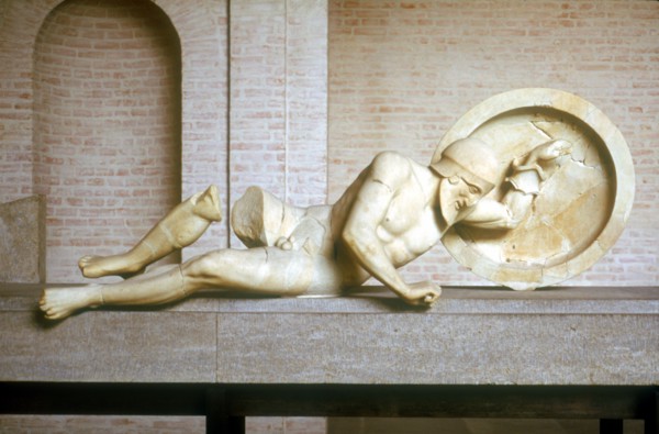 Fallen warrior from the East Pediment of the Temple of Aphaia, Aegina, Greece, built c500-c480 BC. Artist: Unknown