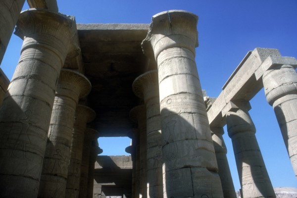 The Ramesseum, Temple of Rameses II, Luxor, Egypt. Artist: Unknown