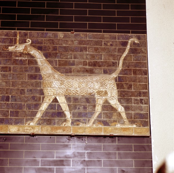Dragon sacred to the god Marduk, detail of the Ishtar Gate, c604-c562 BC. Artist: Unknown
