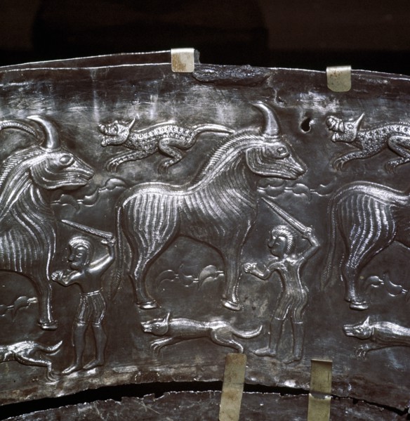 Detail from Gundestrup Cauldron, showing a Celtic sacrifice scene, Danish, c100 BC. Artist: Unknown