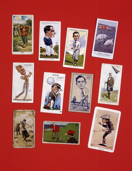 Cigarette cards, various golfers, 20th century. Artist: Unknown