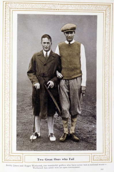 'Two Great Ones Who Fail' - Bobby Jones and Roger Wethered, c1920s. Artist: Unknown