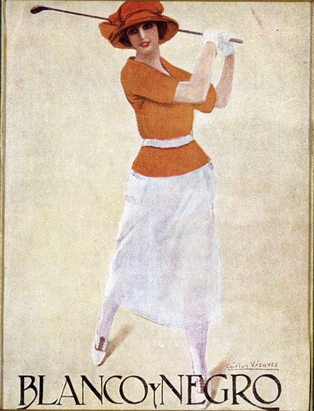 Blanco Y Negro poster with golfing theme, c1930s. Artist: Unknown