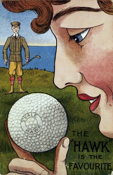 'The Hawk is the favourite' postcard. Artist: Unknown