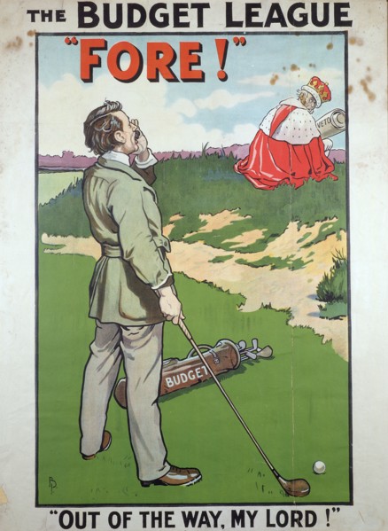 Political poster for The Budget League, British, 1910. Artist: Unknown
