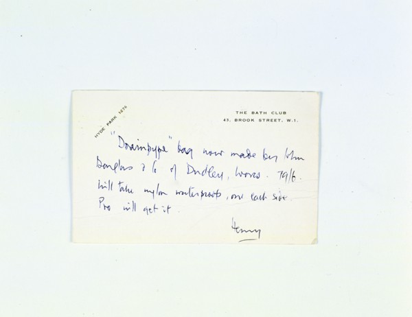Handwritten note by Henry Cotton (1907-87), British golfer, c1940s. Artist: Unknown