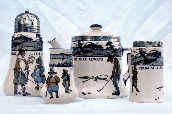Royal Doulton tableware with illustrations fromThe Rules of Golf, c1909-c1930. Artist: Unknown