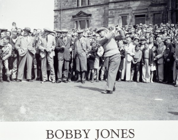 Bobby Jones teeing off, c1920s. Artist: Unknown