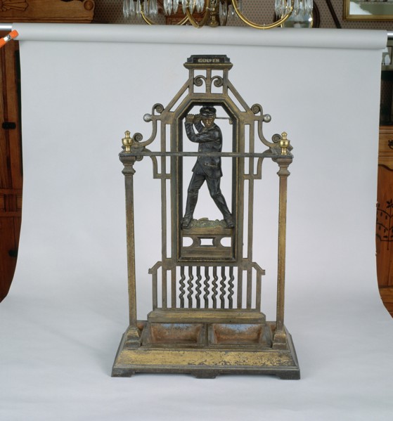 An iron umbrella stand, 1890s. Artist: Unknown