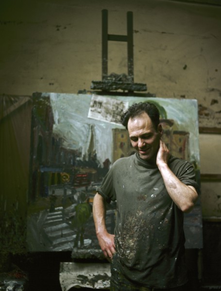 The artist Frank Auerbach (1931- ) in his studio. Artist: Unknown