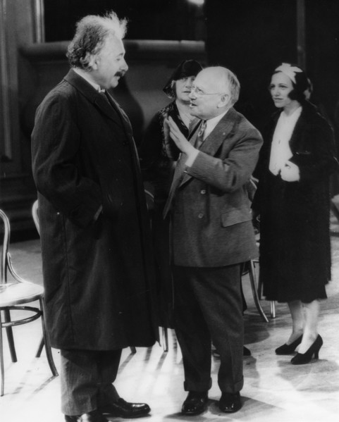Albert Einstein (1879-1955) with Carl Laemmle (1867-1939), movie mogul, 1931. Artist: Unknown