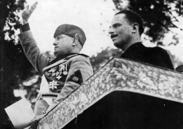 Sir Oswald Mosley with Benito Mussolini in Rome, 1933. Artist: Unknown