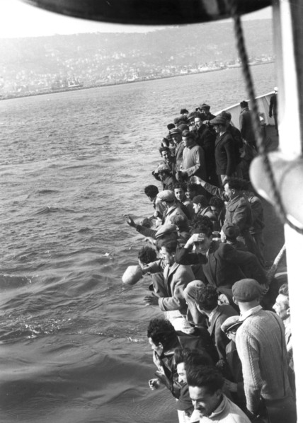 Jewish refugees arriving at Haifa, 1949. Artist: Unknown