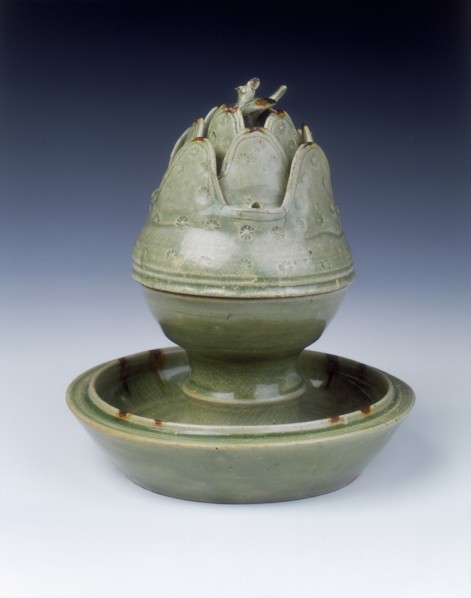 Yue stoneware boshanlu censer, late Western Jin dynasty, China, c300. Artist: Unknown