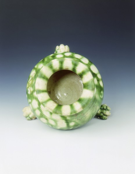 Green lead glazed tripod jar, High Tang period, China, 684-756. Artist: Unknown