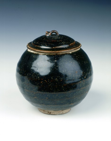 Cizhou-type black glazed globular jar and cover, Jin dynasty, China, 1168. Artist: Unknown