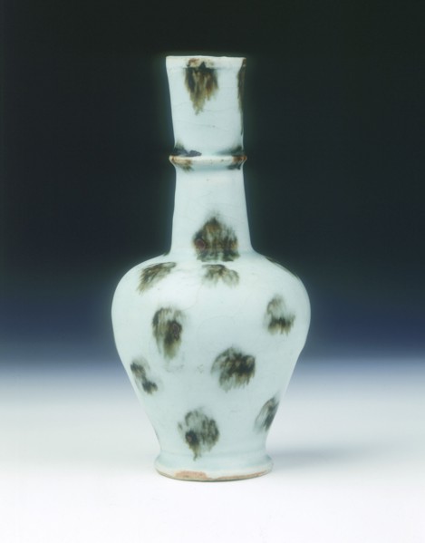 Qingbai vase with ferruginous brown spots, Yuan dynasty, China, mid 14th century. Artist: Unknown