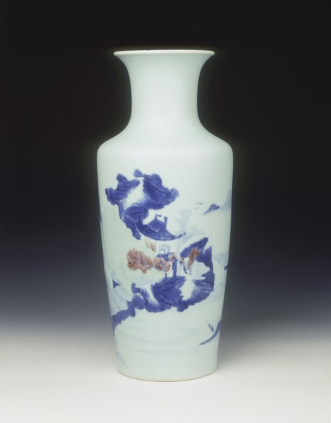 Vase with landscape, Yongzheng period, Qing dynasty, China, 1731. Artist: Unknown