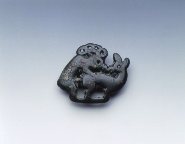 Ordos bronze plaque of stag and doe copulating, Eastern Zhou dynasty, China, 5th-4th century BC. Artist: Unknown