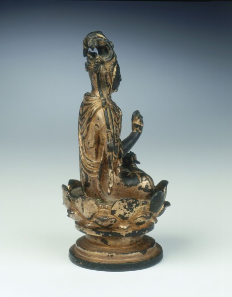 Gilt bronze statue of bodhisattva on lotus seat, Liao dynasty, China, mid 11th century. Artist: Unknown