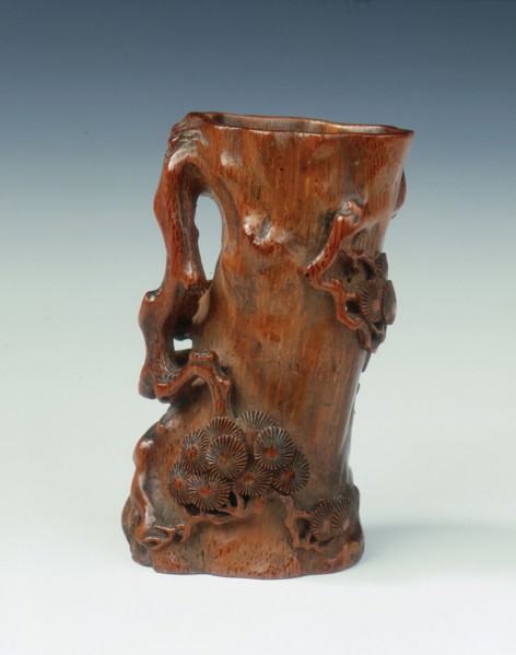 Bamboo brushpot in the shape of a pine tree, China, 1st half of the 17th century. Artist: Unknown