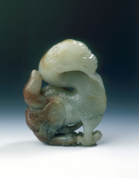 Jade standing qilin, Yuan dynasty, China, 1279-1368. Artist: Unknown