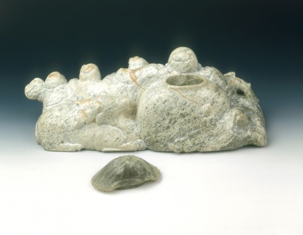 Jade group of sage, wine pot, deer and children, Yuan-early Ming dynasty, 13th-15th century. Artist: Unknown