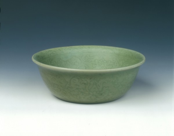 Carved celadon bowl, early Ming dynasty, China, 15th century. Artist: Unknown