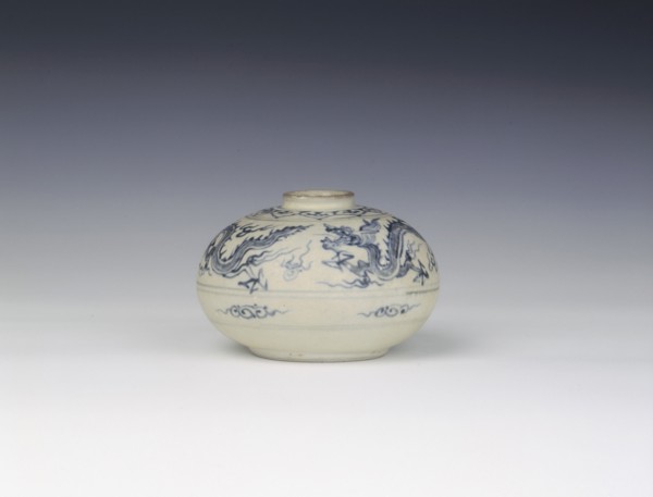 Blue and white waterpot with dragons, Vietnam, first half of 15th century. Artist: Unknown