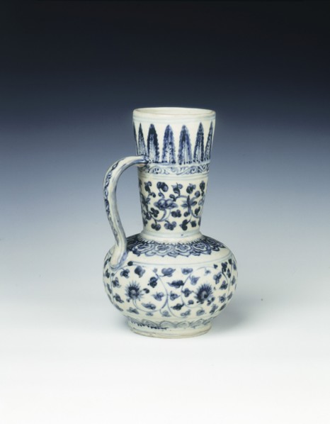 Blue and white rose-water container, Ming dynasty, China, c1490-1500. Artist: Unknown