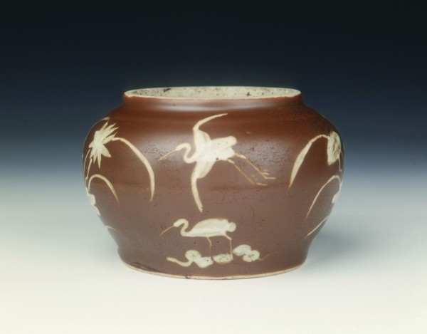 Pinghe brown jar with herons and lotus, Late Ming dynasty, China, 1600-1644. Artist: Unknown