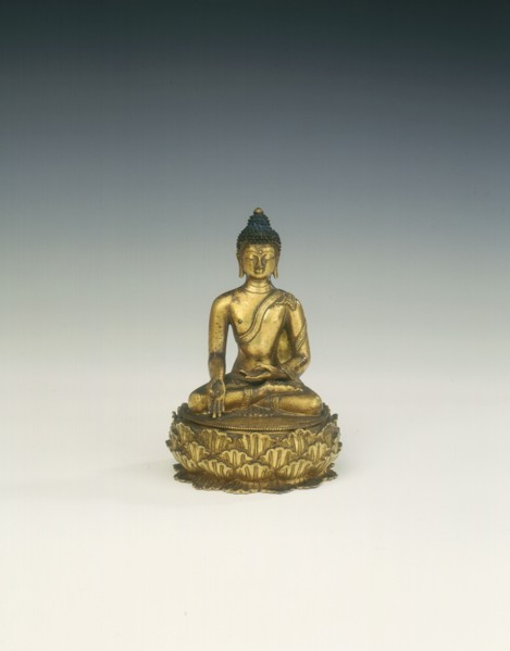 Gilt brass Ratnasambhava, patron saint of Nyingmapa sect, Mongolia, 18th century. Artist: Unknown