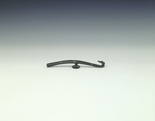 Inlaid bronze garment hook, Western Han dynasty, China, 206 BC-8 AD. Artist: Unknown