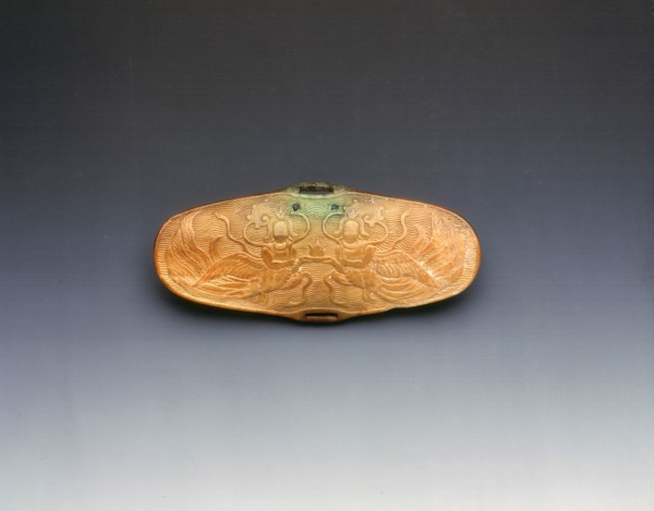 Bone wrist protector with apsaras, Liao dynasty, China, 10th century. Artist: Unknown