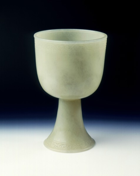 Jade stem cup, Chinese, 12th-14th century. Artist: Unknown