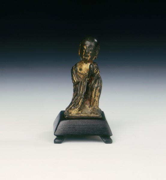 Gilt bronze figure of a monk, Late Six Dynasties period or Tang dynasty, China, 6th-10th century. Artist: Unknown