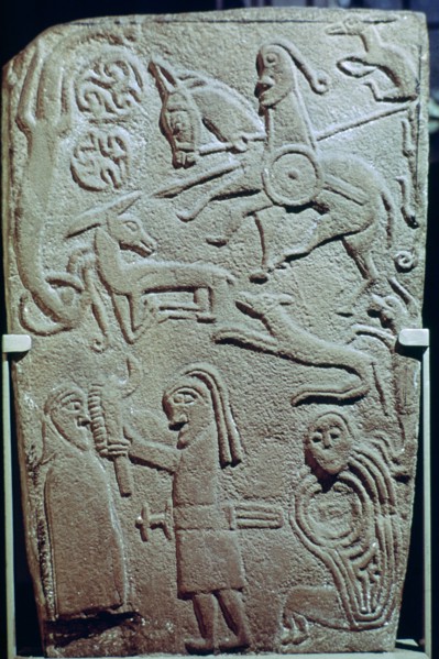 Detail of a Pictish Stone with biblical scenes, 9th century. Artist: Unknown