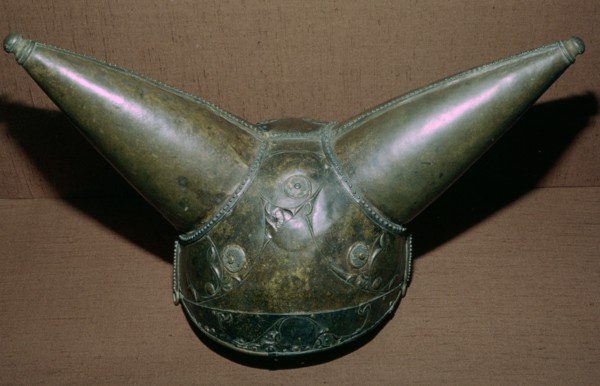 Horned British Celtic Bronze Helmet, 1st century BC.