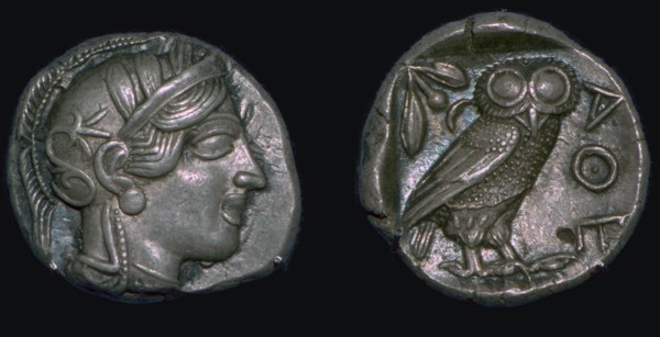 Athenian 'owl' tetradrachm, late 5th century BC. Artist: Unknown