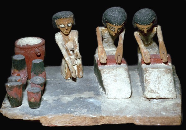 Egyptian wooden model of beer-making. Artist: Unknown