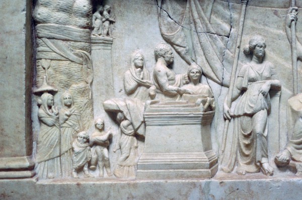 Greek relief of a family sacrificing. Artist: Unknown
