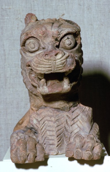 Babylonian lion-headed terracotta monster, probably representing one of the seven evil genii. Artist: Unknown