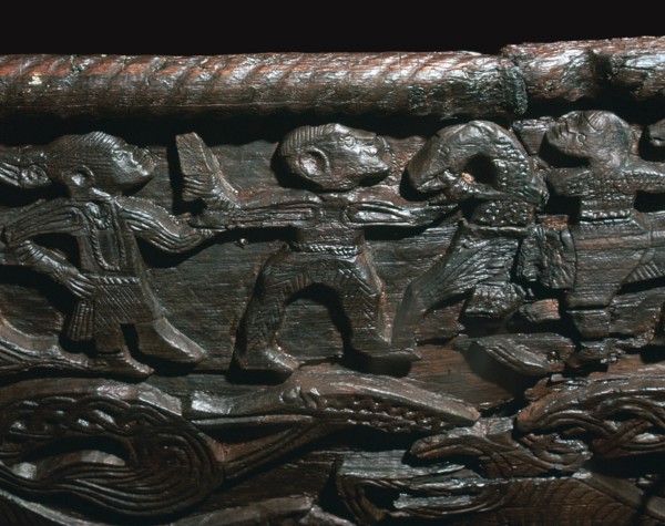 Detail of the Oseberg Cart from the Oseberg ship burial, 9th century. Artist: Unknown