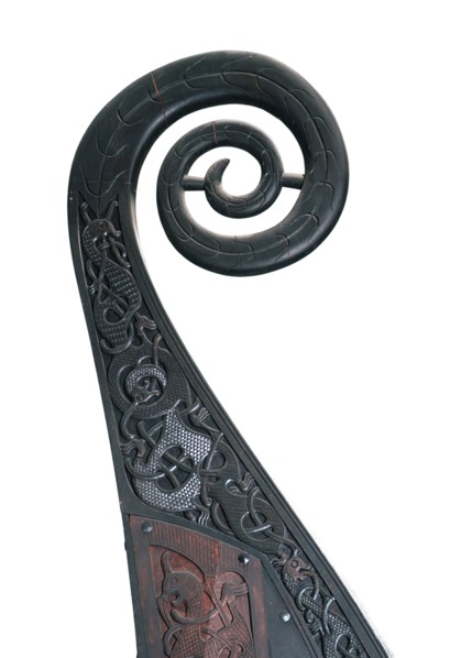 Detail of the stern of the Viking Oseburg ship, 9th century. Artist: Unknown