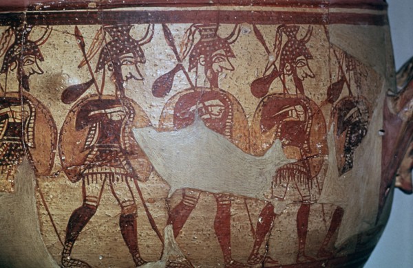 Detail of the Greek Warrior Vase, 13th century BC. Artist: Unknown